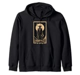 No Mercy Tarot Card Baphomet Satan Goth Zip Hoodie