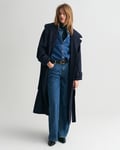 GANT - Trench coat i ull til dame evening blue