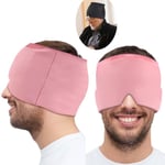 Gel Varm Kall Terapi Huvudvärk Migrän Relief Cap För Chemo, Sinus, Nacke Bärbar Wrap Stress Tryck Smärta Massage PINK SET