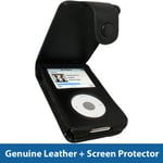 Black Leather Case Cover for Apple iPod Classic 80gb 120gb 160gb 6th Generation