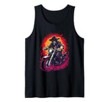 Rebel Motorcycle Gear Bike motor race rider with Pirate hat Tank Top