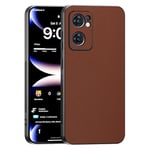 TAUYN Coque pour Oppo Find X5 Lite/Reno 7 5G, Ultra-Fin Premium PU Cuir Back et Monture en Silicone Souple Etui, Antichoc, Anti-Rayures Bumper Housse. - Brun