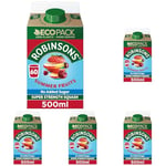 Robinsons Ecopack 60 Serves, Summer Fruits, 500ml (Pack of 5)