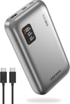 ASPERX 65W 20000mAh Power Bank Fast Charging, Laptop Portable Charger Silver 