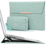 HYZUO 15-16 Inch Laptop Sleeve Case with Stand for MacBook Pro 16 M4/M3/M2/M1 Pro/Max 2025-2019, MacBook Pro 15 2015-2012, XPS 15, Samsung Galaxy Book Flex/Pro 15, Mint Green(Smiley)