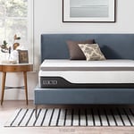 LUCID 2 pouces Surmatelas en mousse à mémoire de forme charbon de bambou - Twin XL