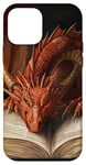 iPhone 12 mini Aesthetic Gothic Red Dragon Reading Book Painting Bookish Case