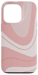 Coque pour iPhone 13 Pro Motif tourbillons rose pâle monochromatique