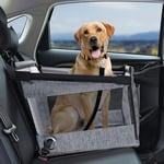 Siège Auto Chien Voiture - Panier Voiture Chien en Tissu Oxford Durable et Renforcé - Transport Chien Voiture Sécurisé - Protection Voiture Chien, Pliable, Imperméable, avec Ceinture Réglable et Filet