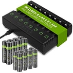 Venom Rechargeable Battery Charging Dock plus 8 x AA 2100mAh and 8 x AAA 800mAh Batteries