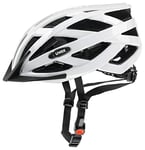 uvex i-vo - Lightweight All-Round Bike Helmet for Men & Women - Individual Fit - Upgradeable with an LED Light - White - 52-57 cm