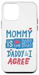 Coque pour iPhone 12 mini Maman est la patronne - Papa et moi sommes d'accord