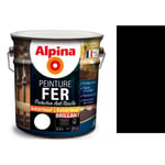 Peinture fer antirouille Noir mat 2.5L ALPINA décoration protection intérieur extérieur