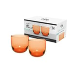 Villeroy & Boch - Like Apricot Verre À Eau, Ensemble De 2 Pièces, Verre Coloré Orange, Contenance 280 Ml