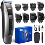 GLAKER Hair Clippers for Men Cordless - Barber Clipper Kit with 8 Guards, Detachable Blades & Turbo Motor, Professional Mens Beard Grooming Kit for Hair Cutting, Trimming