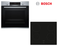 Bosch PUG61RAA5B 60cm Series 2 Induction Hob & HBS534BS0B Series 4 Stainless Steel Single Oven Package