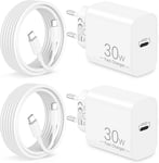 30w Chargeur Rapide Usb C Pour Iphone 16/16 Pro Max Plus, Iphone 15/15 Pro Max Plus, Ipad Pro 13, 12.9, 11, Air 5 4, Ipad 10eme, Google Pixel 9/8/7, Accessoires Chargeur Adaptateur + 2m Type-C Câble