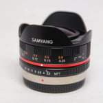 samyang Used Samyang 7.5mm f/3.5 UMC Fisheye Micro Four Thirds Lens Black