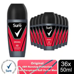 Sure Men Antiperspirant 48H Protection Roll On Deo Original or Sensitive,36x50ml