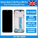 Xiaomi Redmi Note 11 4G/11S/Poco M4 Pro TFT LCD Display Digitizer Screen+ Frame