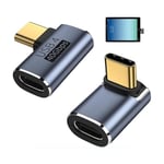 Hugfads Pack combiné Kit USB C coudé 90 degrés 40 Gbps avec PD 240W,USB C Coudé,Adaptateur Double USB C,Connecteur USB C,Cable USB C Coudé,Compatible Thunderbolt 4, USB4 et Thunderbolt 3