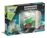 Clementoni - Serre technologique - Jeu de botanique pour Enfants - Expérimentez Le Jardinage et la Science - Contrôle de la température, de l'humidité et de la lumière - Écran LCD - À partir de 8 Ans