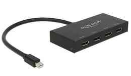 Delock Displayport 1.2 Splitter 1 x mini Displayport in > 4 x Displayport out 4K - video/lyd-splitter - 4 porter