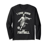 Soccer football christian through christ jesus football fun Long Sleeve T-Shirt