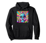 Colorful Alien with Halo and Wings Cool Pop Art Pullover Hoodie