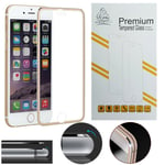 Metal Edge iPhone 8 Plus Gold Gorilla Screen Protector Tempered Glass LCD Guard 