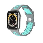 Compatible avec Apple Watch Band 44mm 42mm 45mm Bracelet de rechange compatible avec iWatch Series 7 (45mm) SE Series 6/5/4 (44mm) Series 3/2/1 (42mm) - Gris