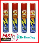 4 X 300ml Fly And Wasp Killer Spray Kills Flies Wasp Flying Ant Midges Mosquitoe