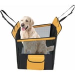 Costway - Housse de Siège d'Auto pour Chien, Banquette Arrière pour Chien avec Coussin Imperméable et Fenêtre en Maille Visible, Protection de Coffre