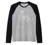 Coffee Espresso Barista Coffee Maker Silhouette Raglan Baseball Tee