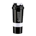 3 Layers Shaker Protein Bottle Powder Shake Cup Water Bottle for Mixing Shakes