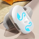 (White Grey)Clip-on Headphones Hi-Fi Sound Single Ear Clip Wireless