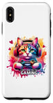 Coque pour iPhone XS Max Chat gamer rétro avec casque : Can't Hear You, I'm Gaming!