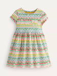 Mini Boden Kids' Fun Spring Stripe Short Sleeve Jersey Dress, Multi