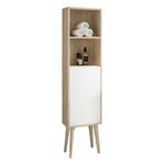 Kibath Meuble d'appoint de Salle de Bain norvégien Suspendu (Pieds décoratifs Inclus), Finition Blanc Mat, fabriqué en Bois