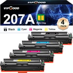 207A (Avec puce) Cartouches de toner Compatible pour HP 207A 207X pour Color LaserJet Pro MFP M283fdw M282nw M283fdn M255dw M255nw W2210A W2211A W2212A W2213A (Noir Cyan Jaune Magenta, 4-Pack).[G1964]