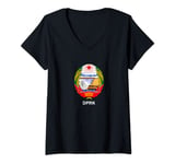 Womens DPRK D.P.R.K. North Korea Country Emblem Juche V-Neck T-Shirt