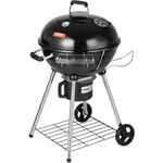 Vevor - Barbecue a Charbon de Bois Grill 56x56 cm Barbecue Rond sur Pied avec Couvercle et Roues Gril a Charbon en Porcelaine Emaillee Thermometre