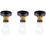 3 Pack Retro Plafonnier Industrielle E27 Lampe de Plafond Luminaire Salon Chambre Couloir