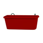 EDA - Jardinière Plastique à Réserve D'Eau L.30 x L.12 x H.11.4 Cm Rouge Rubis