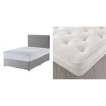 Silentnight Non Storage Divan | Slate Grey | Super King with 1400 Eco Comfort Mattress | Firm | Super King
