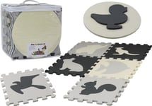 Leantoys Soft Puzzle Matt Contrast Educational Eva Foam Grå 28 Stk.