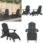 Chaises Adirondack lot de 2 avec repose-pieds pehd Anthracite - chaise de jardin - chaises de jardin - Home & Living - Anthracite