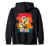 Sushi Vintage Retro Sushi Rolls Japanese Food Lover Foodie Zip Hoodie