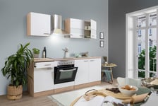 Cuisine équipée kitchenette en Chêne Blanc Merle 210 CM