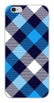 Coque en silicone imprimée compatible Apple iPhone 6 iPhone 6S Tartan Bleu